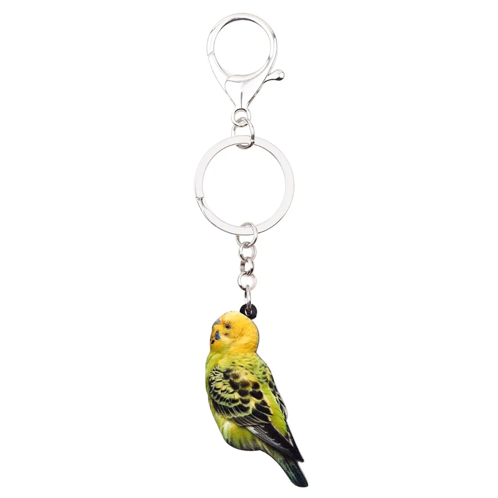Bonsny акриловый Budgerigar брелок для ключей кольцо уникальное животное ювелирные