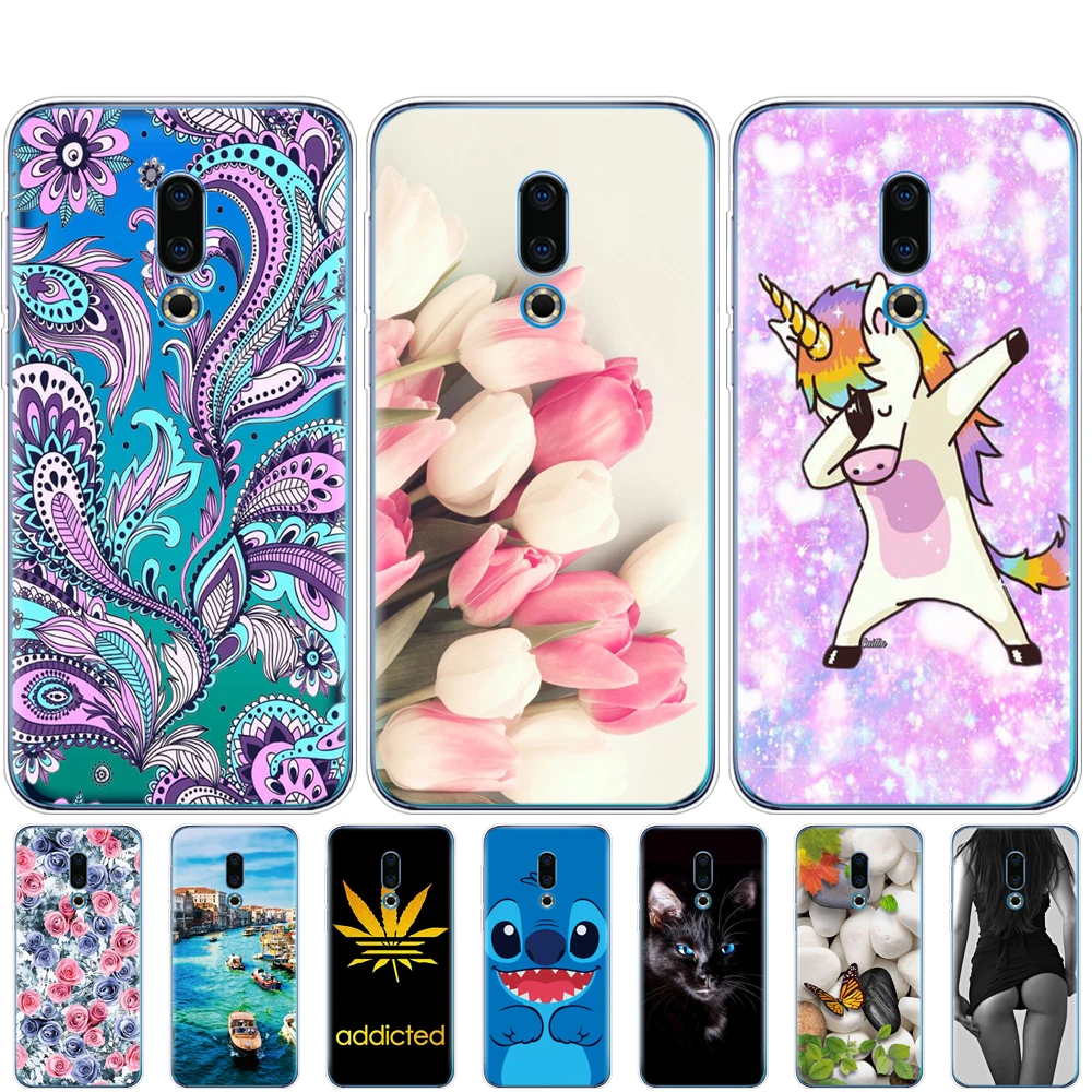 

For Meizu 16th Case 6.0'' Silicone phone For Meizu 16th Plus Case Cover 6.5'' Soft TPU back cover bumper protective coque etui