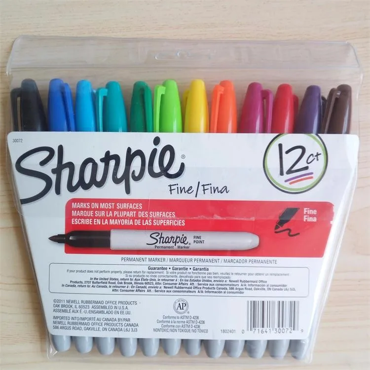 Лучшие продажи! Новые маркеры Sharpie 31993 перманентные 12 цветов набор, 24 цвета набор