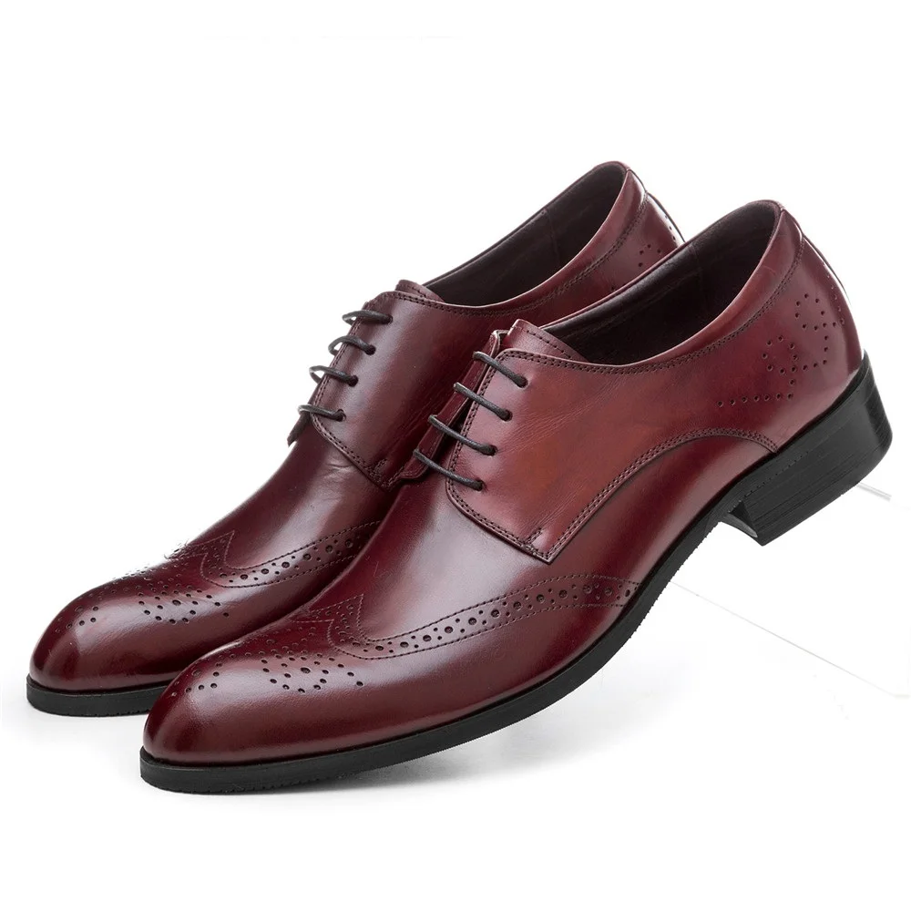 Large Size Eur45 Brown Tan / Black Oxfords Groom Shoes