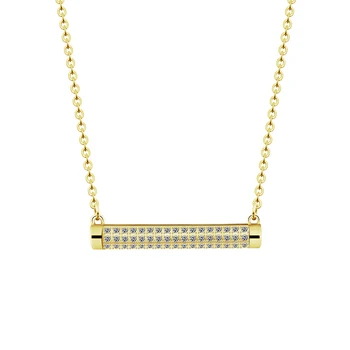 

10PCS Fashion Bar Pendant Necklaces for Women collar Chain Paved CZ Crystal Clavicle Necklace Party OL style Jewelry Gift