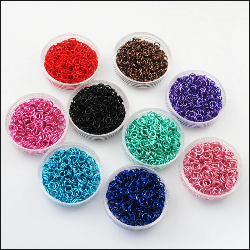

New 250Pcs Jump Rings Open Connectors Black Red Blue Pink Sky Blue Green Brown Mixed 5mm