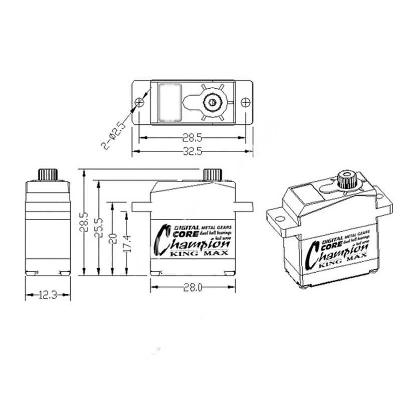 Kingmax 13g 2.6kg.cm высокая производительность DCS0925H цифровые алюминиевые шестерни мини сервопривод для 450 класса вертолет хвост