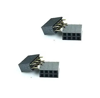 10PCS 2x4 Pin 8P 2.54mm Double Row Female Straight Header Pitch Socket Pin Strip maitech double row bnc female white plastic socket white