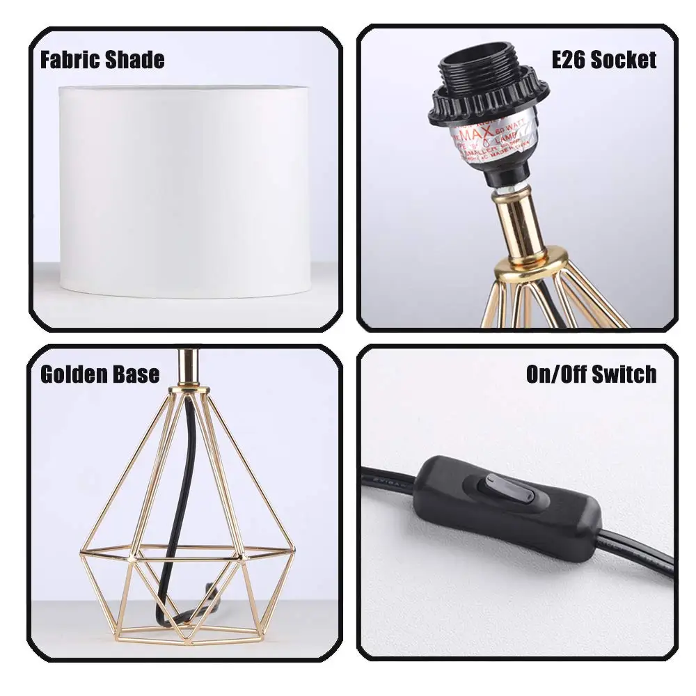 Lâmpada de Mesa Luz para o Quarto Decorativo Retro Geométrico Tambor Sombra Cabeceira Casa Iluminação Sala Estudo Lâmpada 10 Decorativo retro geométrico lâmpada de mesa tambor