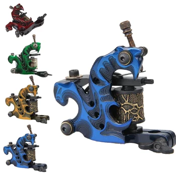 

Body Art 10 Wraps Coil Aluminum Alloy Tattoo Machine Liner Shader Steel Supply Professional Durable Low Noise Tatto Gun
