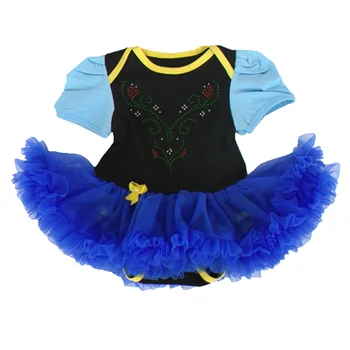 

Blue Princess Baby Costumes Lace Petti Romper Dress 1st Birthday Outfit Bebes Girls Summer Overalls Newborn Baby Girl Clothes