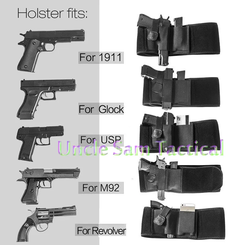 Encaixa para Glock m9 e Mais Direita Esquerda Cinto Banda Barriga Pistola Tático Arma Coldre se 17 18 19 20 Beretta - Mão 10 High Quality Esporte e Lazer
