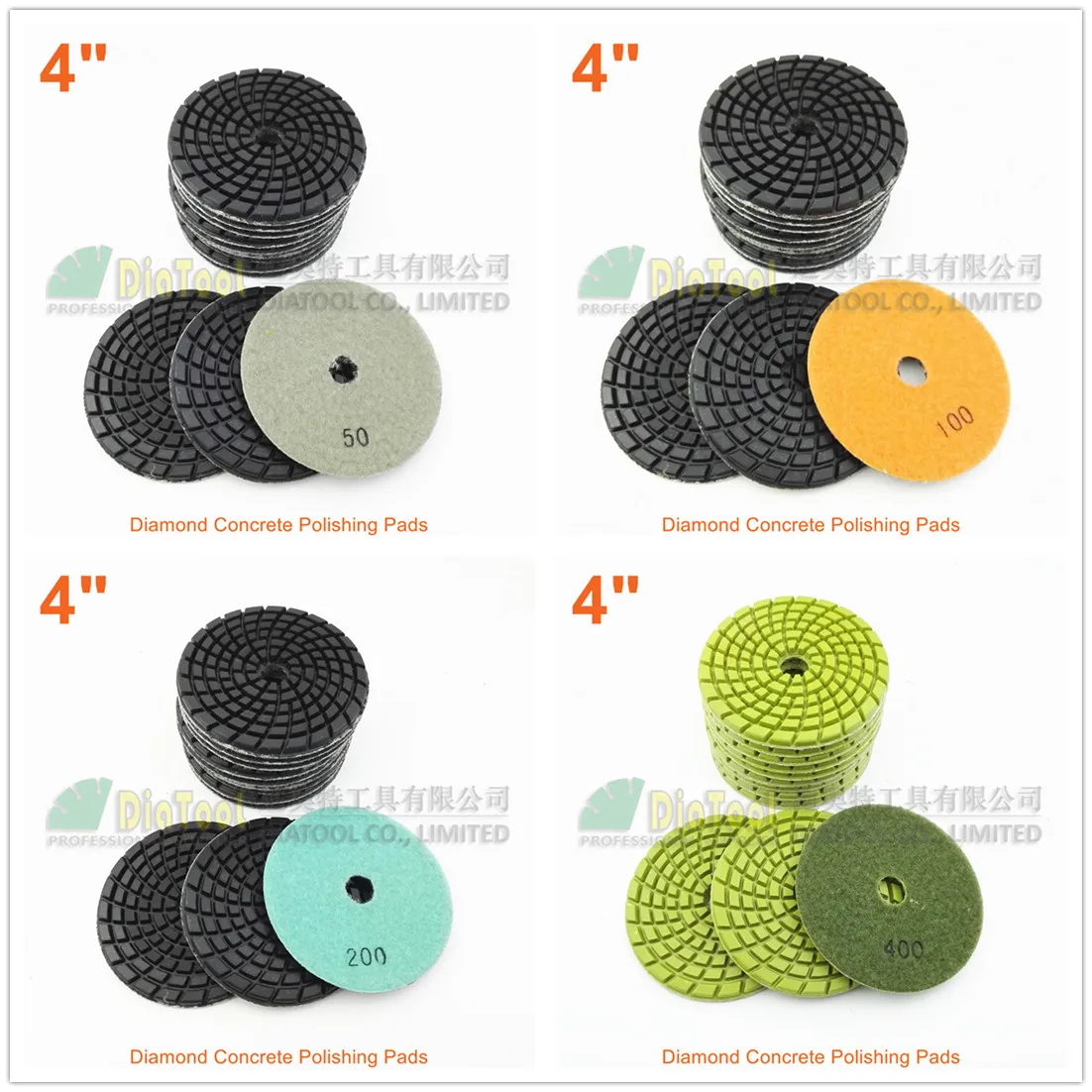 

SHDIATOOL 12pcs 4inch Diamond Resin Bond Concrete Floor Renew Polishing Pads Dia 100mm Sanding Discs Repairing For Beton