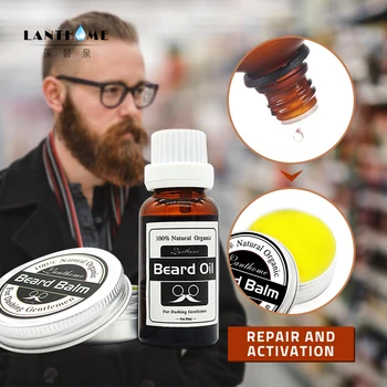 

Lanthome 2pcs Beard Balm Wax Beard and Mustache Oil Men Hair Care Beard Shaping Aftershave for Men Moisturizing Hair Product