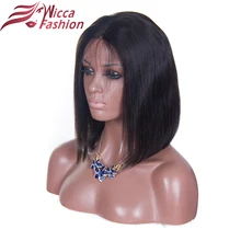 wicca fashion Full Lace Human Hair Wigs For Black Women Pre Plucked Natural Hairline Brazilian Non Remy Short Bob Straight Wig