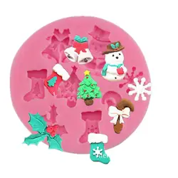 Рождественский снег снеговик дерево колокол носок формы для помады желе сахарное Желе Ice формы для украшения торта инструменты