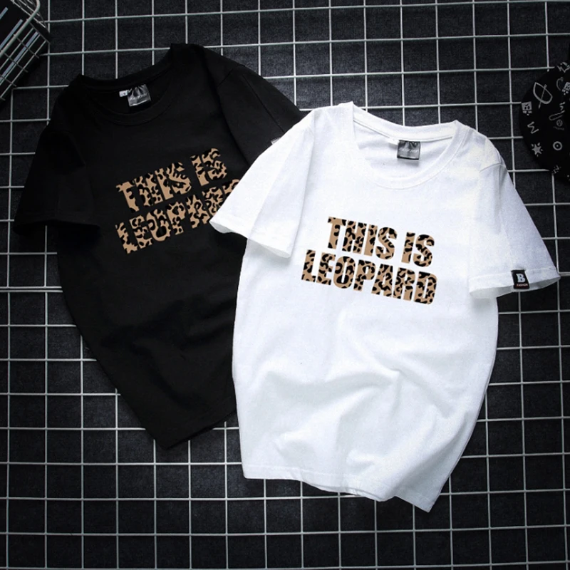 WSFS T قميص المرأة الصيف قصيرة الأكمام المحملة قمصان قمم المتناثرة ليوبارد قميص مطبوع 65% القطن Ulzzang تي شيرت المرأة زائد حجم