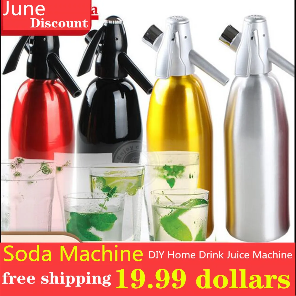 

1000ml Soda water Gun DIY Drink Juice Machine Bar Beer Soda Maker Steel Bottle Soda Stream Cylinders Injector /5
