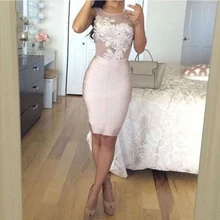 Sexy Cocktailkleider 2017 Scoop Knielangen Cocktailparty-kleider Short Robe de Satin Appliques Heiße Frauen Kleider Sommer Kleid