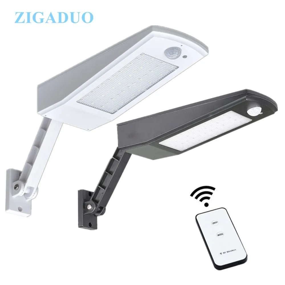 

Solar Powered Wall Light 48 LED 900LM Auto PIR Motion Sensor With Remote Control Garden Street Solar Lamp Waterproof Lights