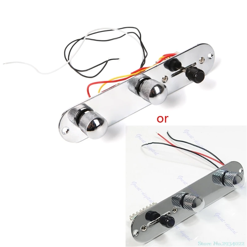 

New Chrome Speed Knob Volume Tone Control Plate 3Way Switch Prewired for Tele Guitar hot sale Drop Ship