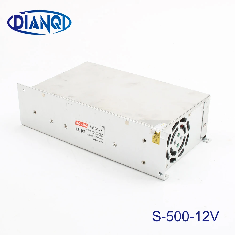 Входной 220 v 110 V переключатель питания 500 W 12 v 40A ac dc преобразователь S-500w 12 v регулятор переменного напряжения светодиодный драйвер S-500-12