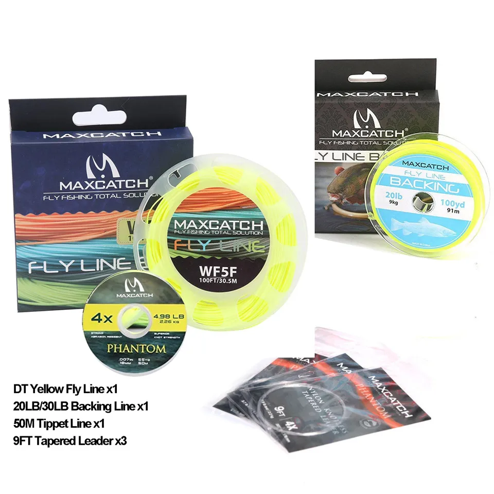 Maximumcatch 1-8WT 100FT DT Fly рыболовная леска двойной конус плавающая леска зеленый/желтый/оранжевый цвет - Цвет: Fluo Yellow Combo