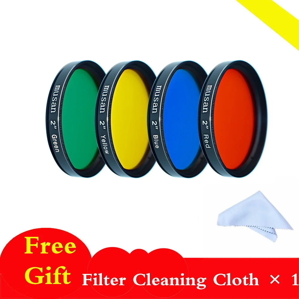 4 Stuks 2 Inch Kleur Filter Set Standaard Voor Telescoop Oculair rood