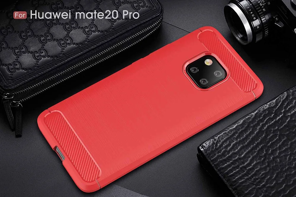 Phone Case For Huawei Mate 20 20 Pro Carbon Fiber Soft TPU Silicone Brushed Anti-Knock Back Cover For Huawei Mate 20 Pro
