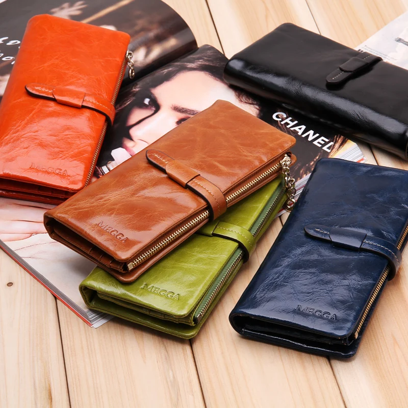 

women wallet long genuine leather wallet holder good quality zipper pocket multi-color fashion clutch wholesale