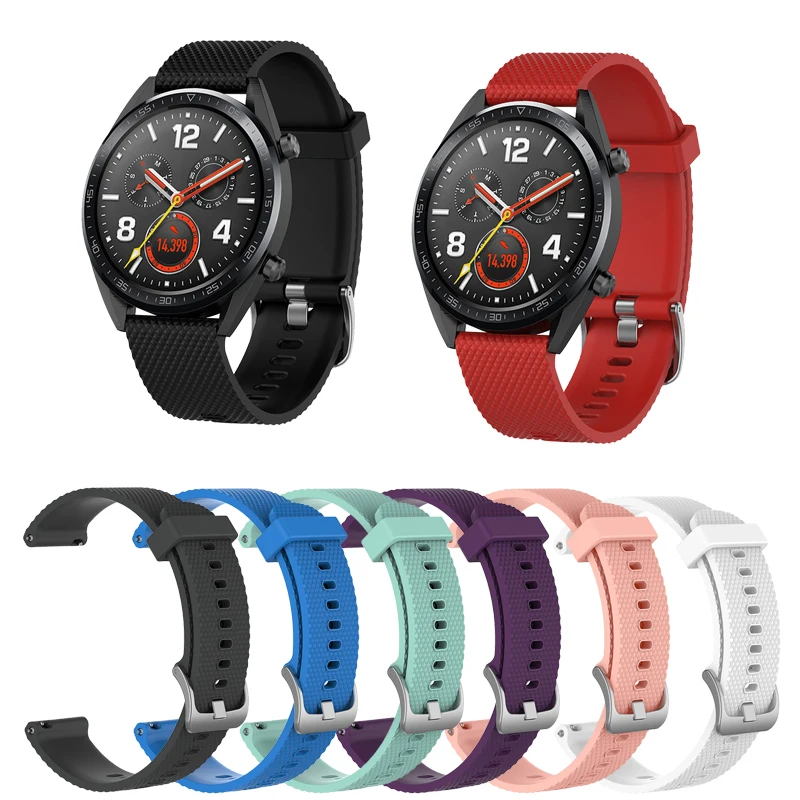 

Rubber Watchband Fashion Soft Silicone Replacement Strap Band 22mm for Huawei Magic/Watch GT/Ticwatch Pro Wrist Bracelet