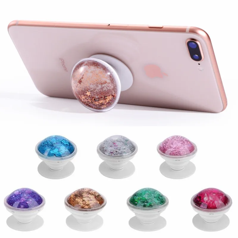 New Love Quicksand Holder Phone Stand Universal Finger Ring Holder Grip Holder Expanding Stand Phone Bracket For Samsung iPhone