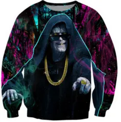 Императора Микстейп Crewneck Толстовка императора Палпатина серии Star Wars хип-хоп 3D потеет Для женщин Для мужчин джемпер наряды Топы