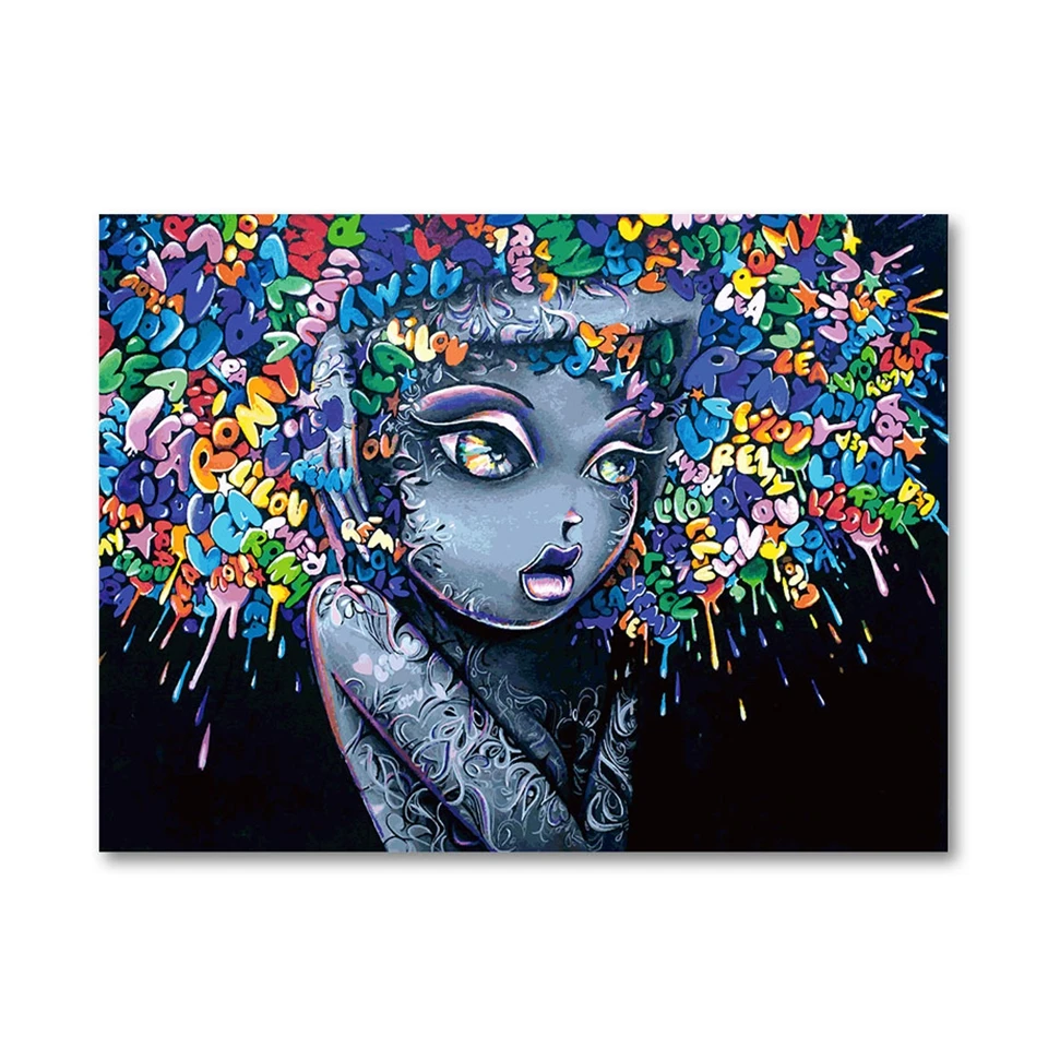 Холст плакат Гостиная Wall Art работы 1 Piece/Pcs интересные абстрактные граффити