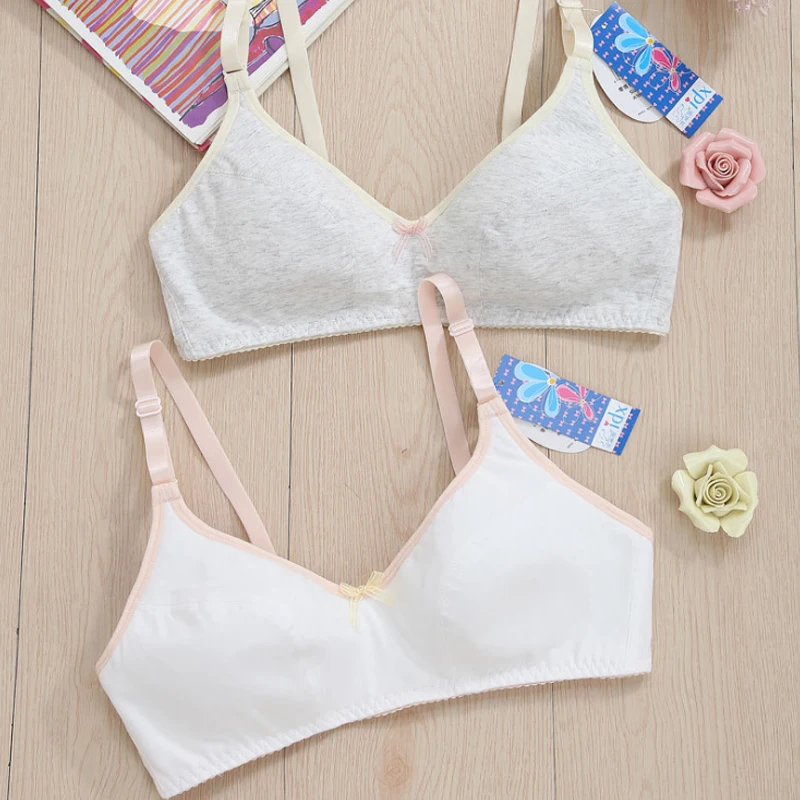 Free Shipping Feichangzimei Girls Underwear Girls Bra Cotton Solid Lace