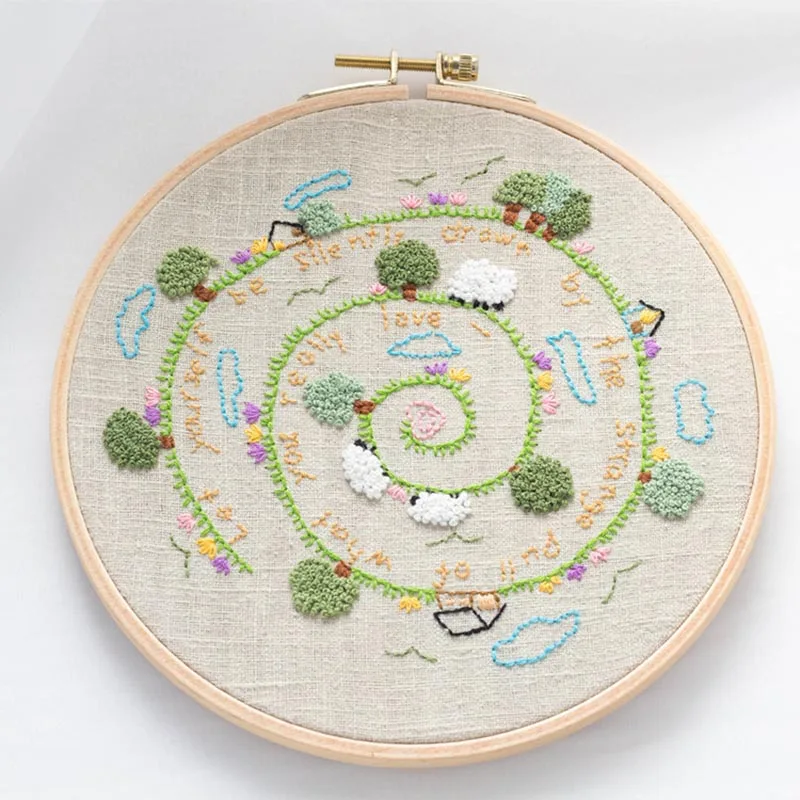 

Hot DIY Embroidery Starter Kit Pre Printed Needlework Plant Pattern Color Threads for Handmade Gifts MDD88