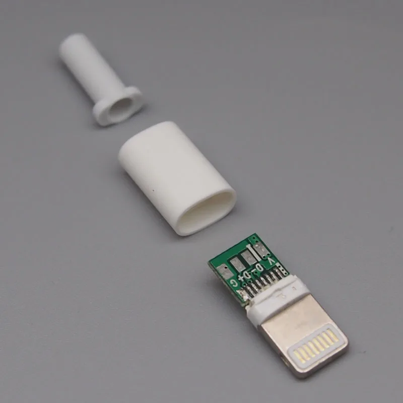 

100pcs lighting8P With chip DIY Welding wire type male plug for iphone 5 6S Mobile phone data cable charging socket
