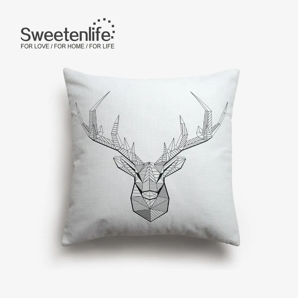 Подметальник с геометрическим узором Декоративные Чехлы для подушек черные