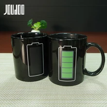 JOUDOO 330 мл батарея волшебная кружка положительная энергия изменение цвета чашка керамическая Dis цвет ation кружки для кофе, чая, молока Новинка подарки 35