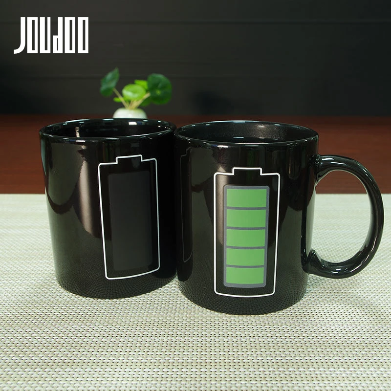 

JOUDOO 330ML Battery Magic Mug Positive Energy Color Changing Cup Ceramic Discoloration Coffee Tea Milk Mugs Novelty Gifts 35
