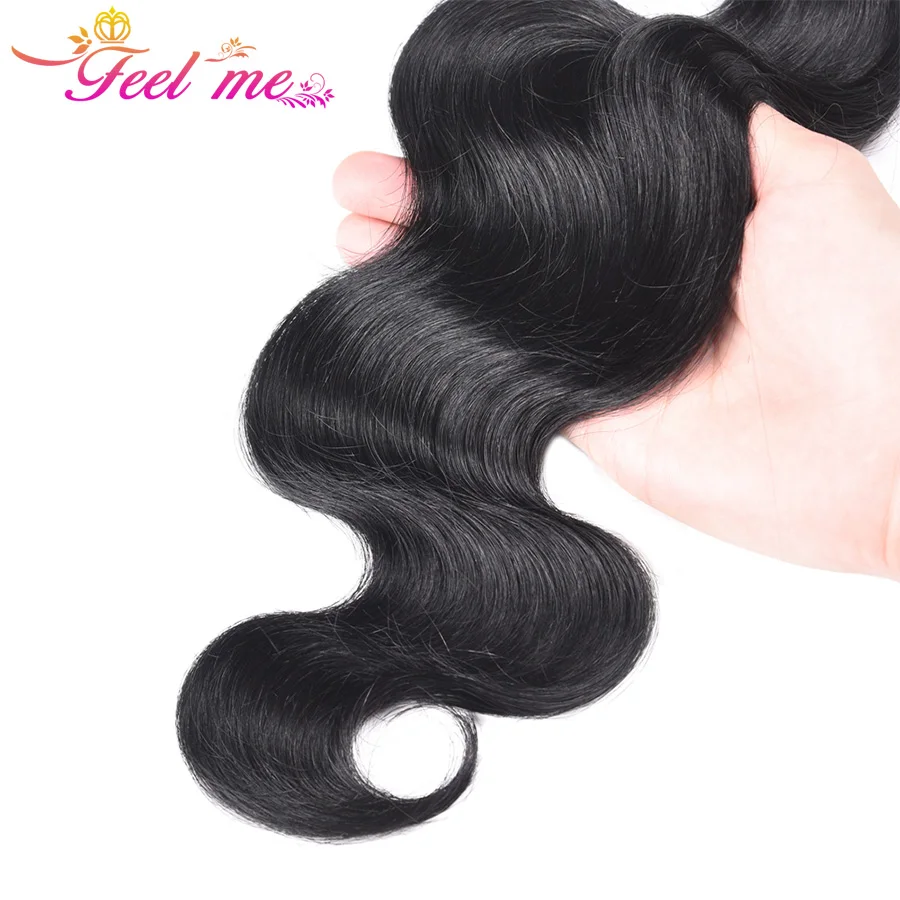 Feel Me Brazilian Body Wave Bundles Jet Black #1 Human Hair Bundles Hair Weaves 10-26inch Pre-Colored Hair Extension Non Remy Feel Me Brazilian Body Wave Bundles Jet Black #1 Human Hair Bundles Hair Weaves 10-26inch Pre-Colored Hair Extension Non Remy