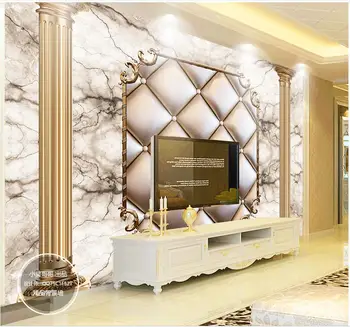 

Custom 3d photo wall murals Wallpaper 3D Soft Gold Roman Stone TV Background Wall paper Mural decoration living room wallpaper