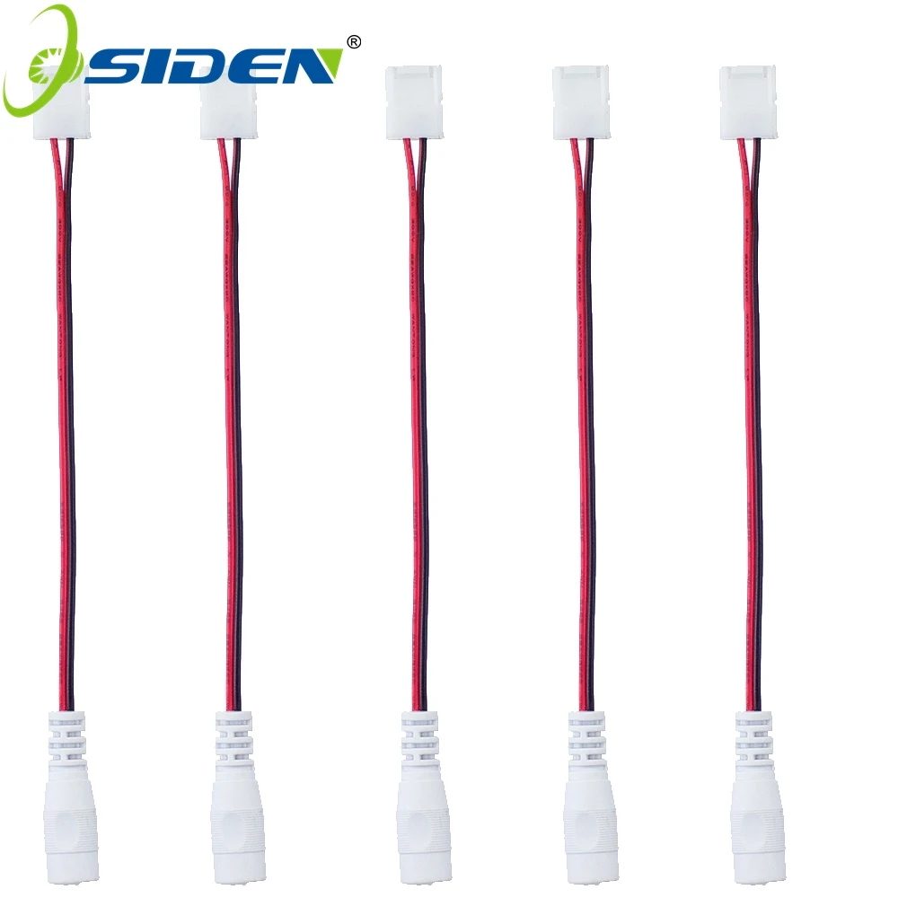 Кабель адаптер осиден для светодиодной ленты 5050 3528 2pin 10 мм 8 5 шт./лот|8mm connector|connector