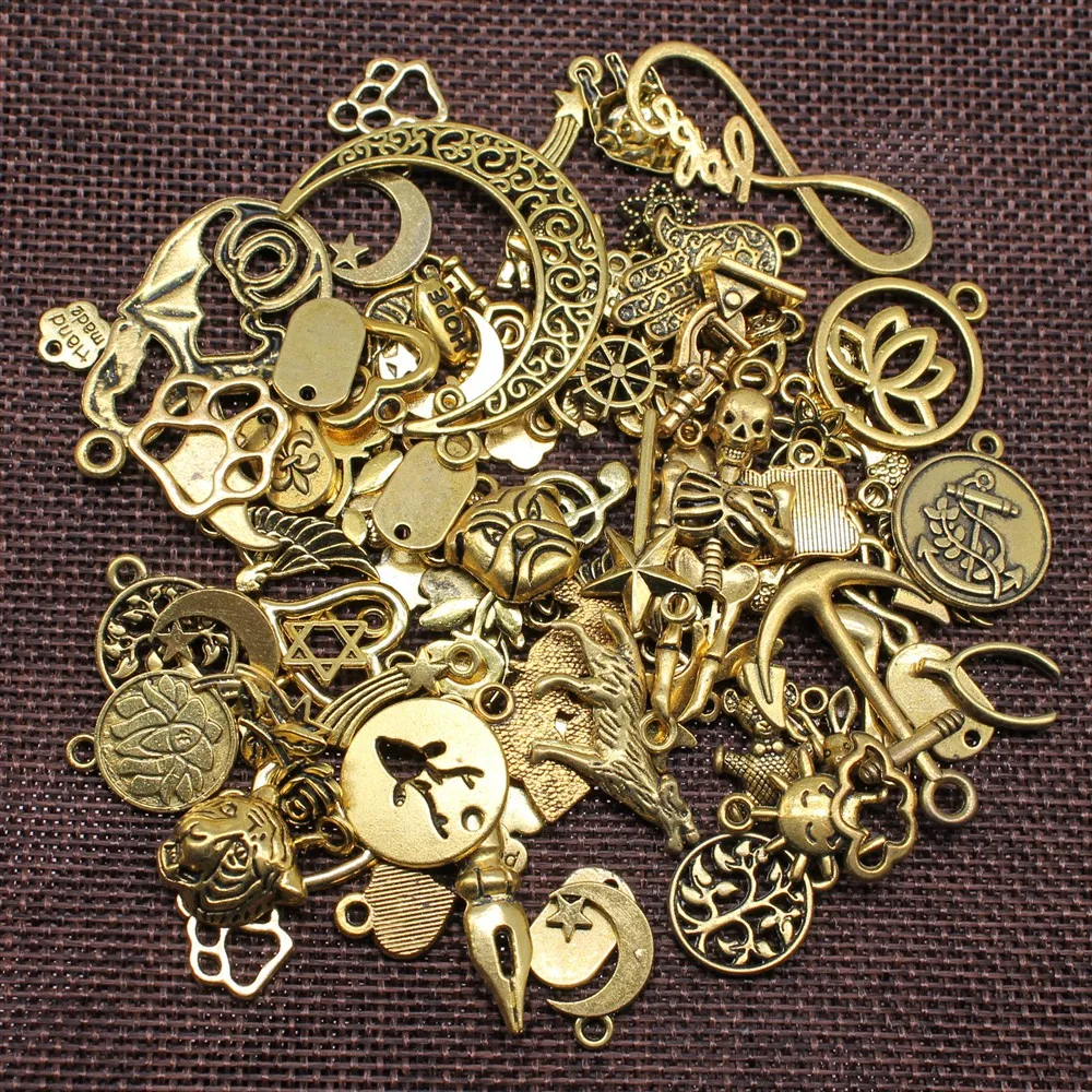 100Gram 3 Colors Antique Silver & Antique Bronze & Antique Gold Mix