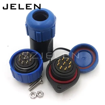 

SP21 9 pin Wire to Panel industrial lighting male female ip68 waterproof wire connector with , cable connector panel mount