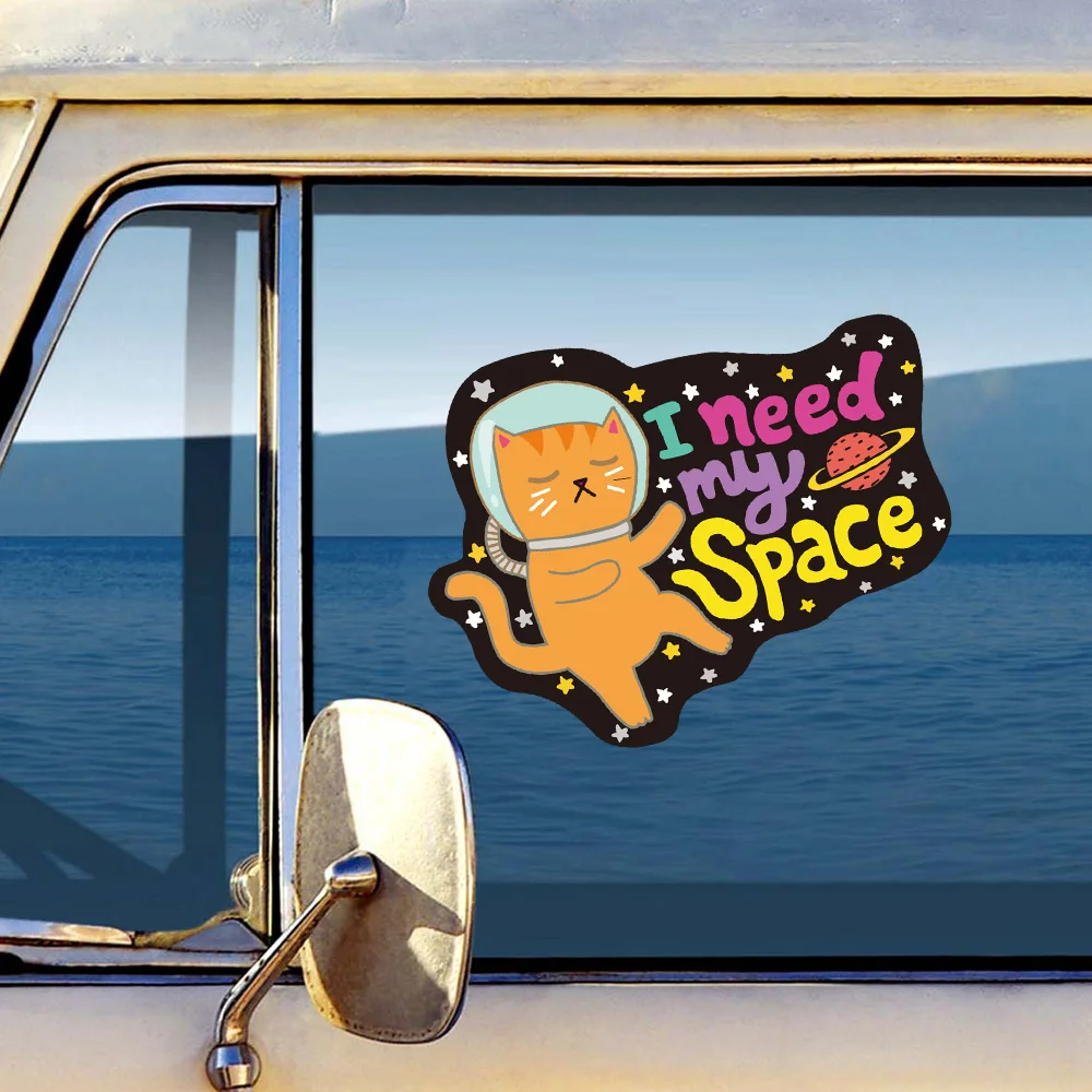 

Cartoon Astronaut Cat Creative Car Sticker Vinyl Auto Motorcycle Decor Bumper Car Styling Waterproof Decal Car Goods Accessories