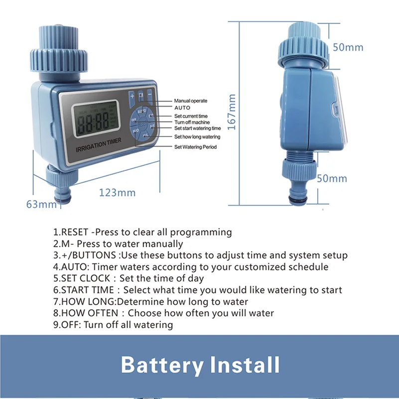 Сад полива таймер орошения контроллер системы автоматический электронный интеллектуальный цифровой водный таймер дома
