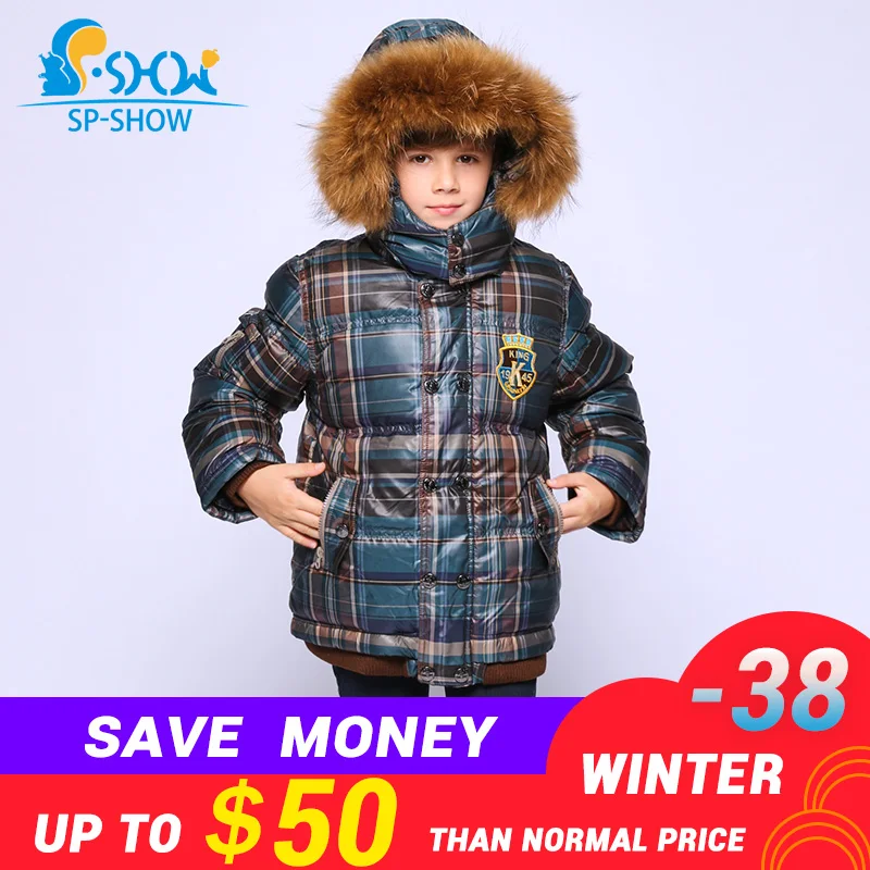 

SP-SHOW Winter Children Down Coat Outwear Hooded Boys Coat Thick Warm With Fleece Down& Parkas 9301