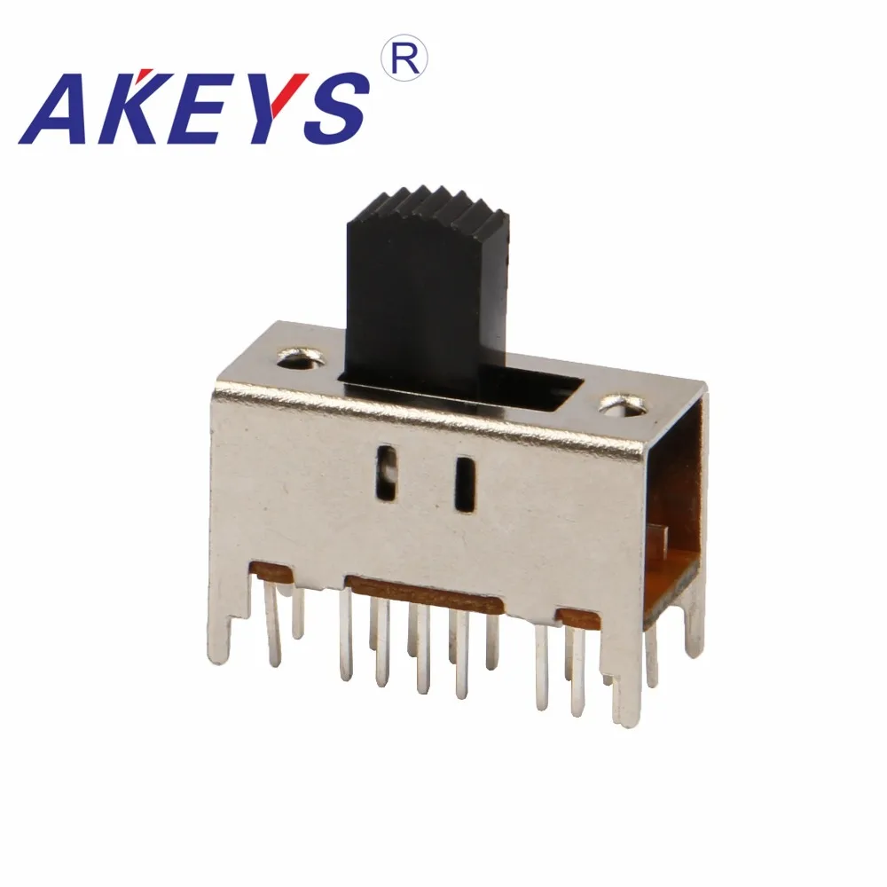 

SS-43D01 4P3T Four pole three throw 3 position slide switch 16 pin DIP type with 4 fixed pin handle heights can be customized