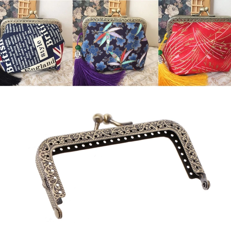 1Pc DIY Purse Handbag Coins Bags Metal Kiss Clasp Lock Frame DIY Craft 10.5cm