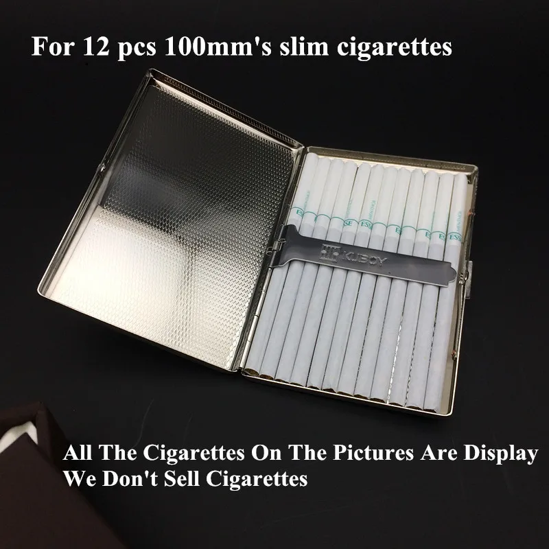 Kuboy KC5-01 коробки для сигарет из нержавеющей стали для 12 шт. 100 мм длинные тонкие сигареты металлические коробки для сигарет коробка для хранения и корзина