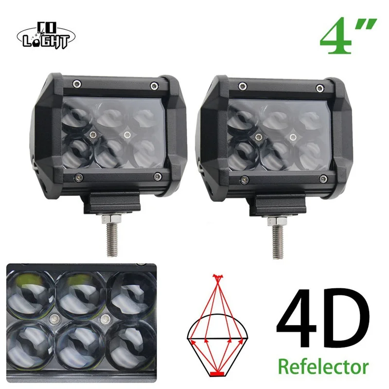 

CO LIGHT 30W Led Working Light Led Chip 4D 4'' Front Light Spot Flood Beam for 4X4 4WD Off Road Lada Uaz Kia Jeep Ford Fog Light