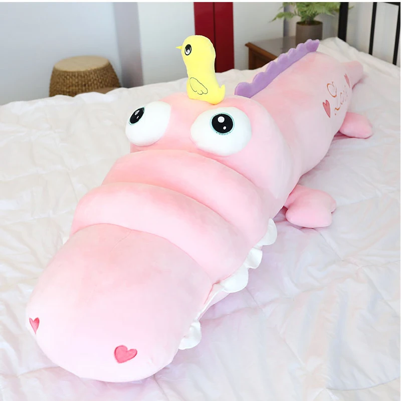 Dorimytrader Hot Soft Cartoon Crocodile Plush Doll Giant Animal Alligator Pillow Toy Cushion for Girl Boy Gift 71inch 180cm DY50615  (13)
