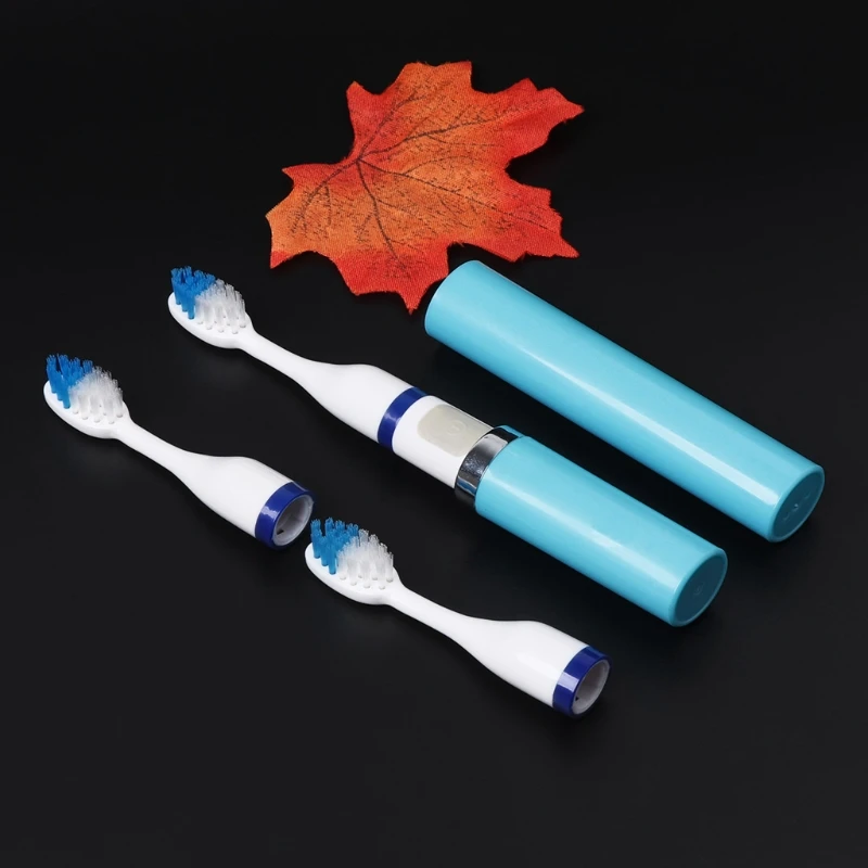 

Portable Electric Toothbrush Oral Care Deep Cleaning Battery Power Brush 3 Heads
